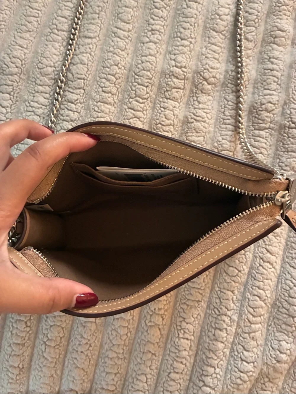 Coach Tan Signature Crossbody with Matching Card Case